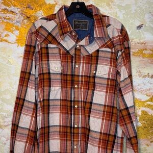 Wrangler Retro Multicolor Plaid Pearl Snap Western Shirt XL